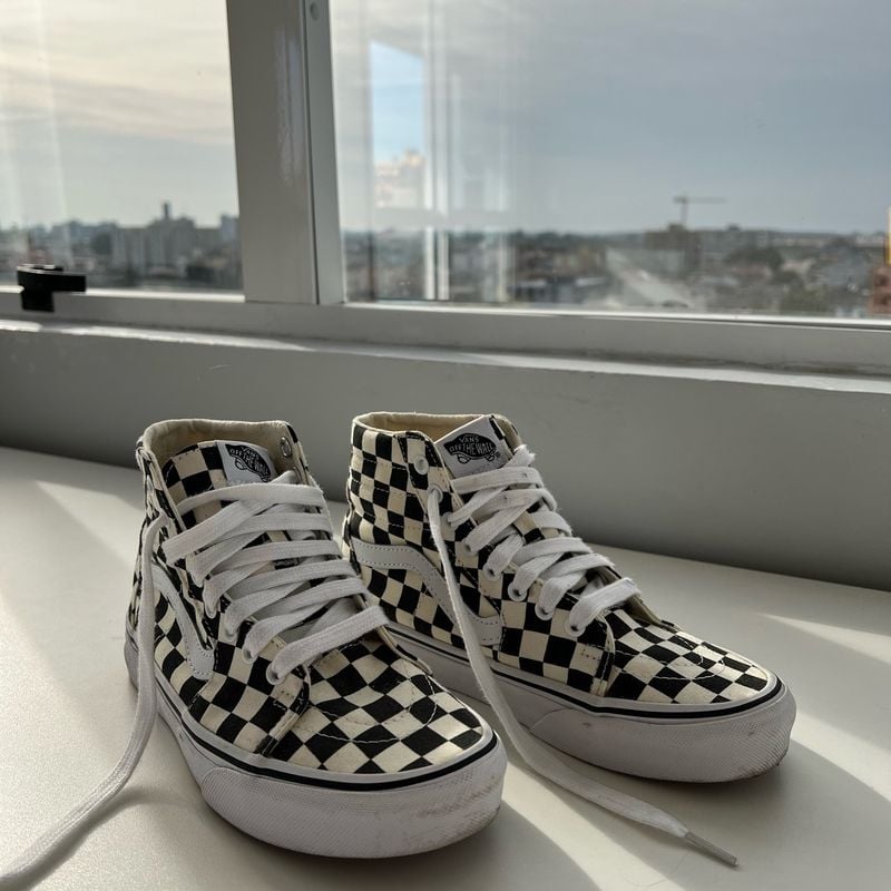 Vans Sk8 Tenis Vans Quadriculado Preto E Branco Tênis Vans Sk8-hi