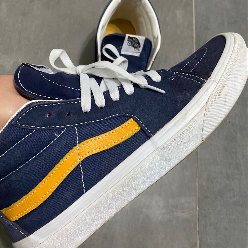 Vans Azul Sk8 Original Tênis Vans Sk8 Mid Azul Vans Azul E Amarelo