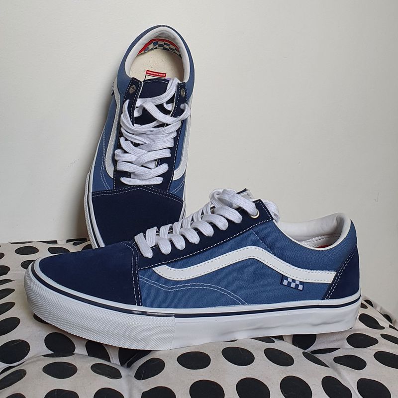 T nis Vans Skateboarding Old Skool Azul Novo e Original com Palmilha Popcush T nis Feminino Vans Nunca Usado 81206687 enjoei