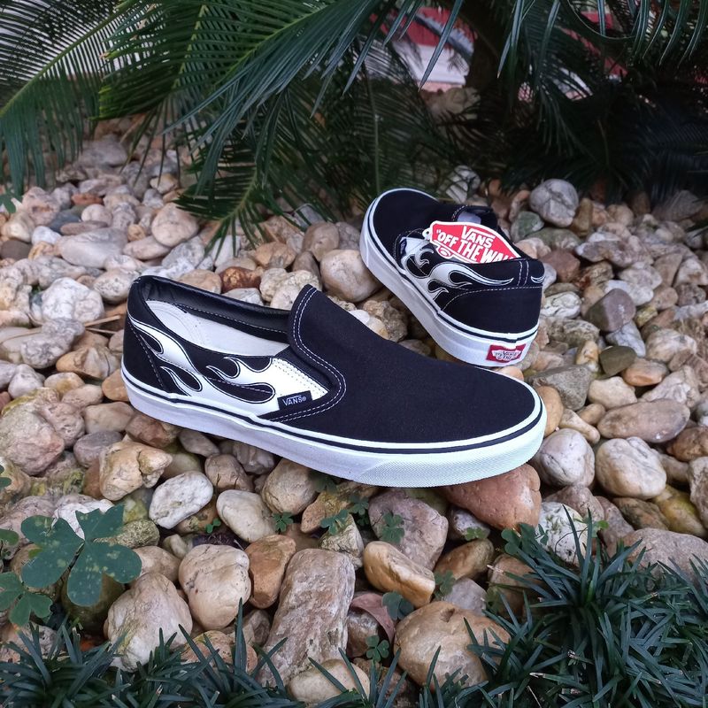 Vans slip on sales cinza