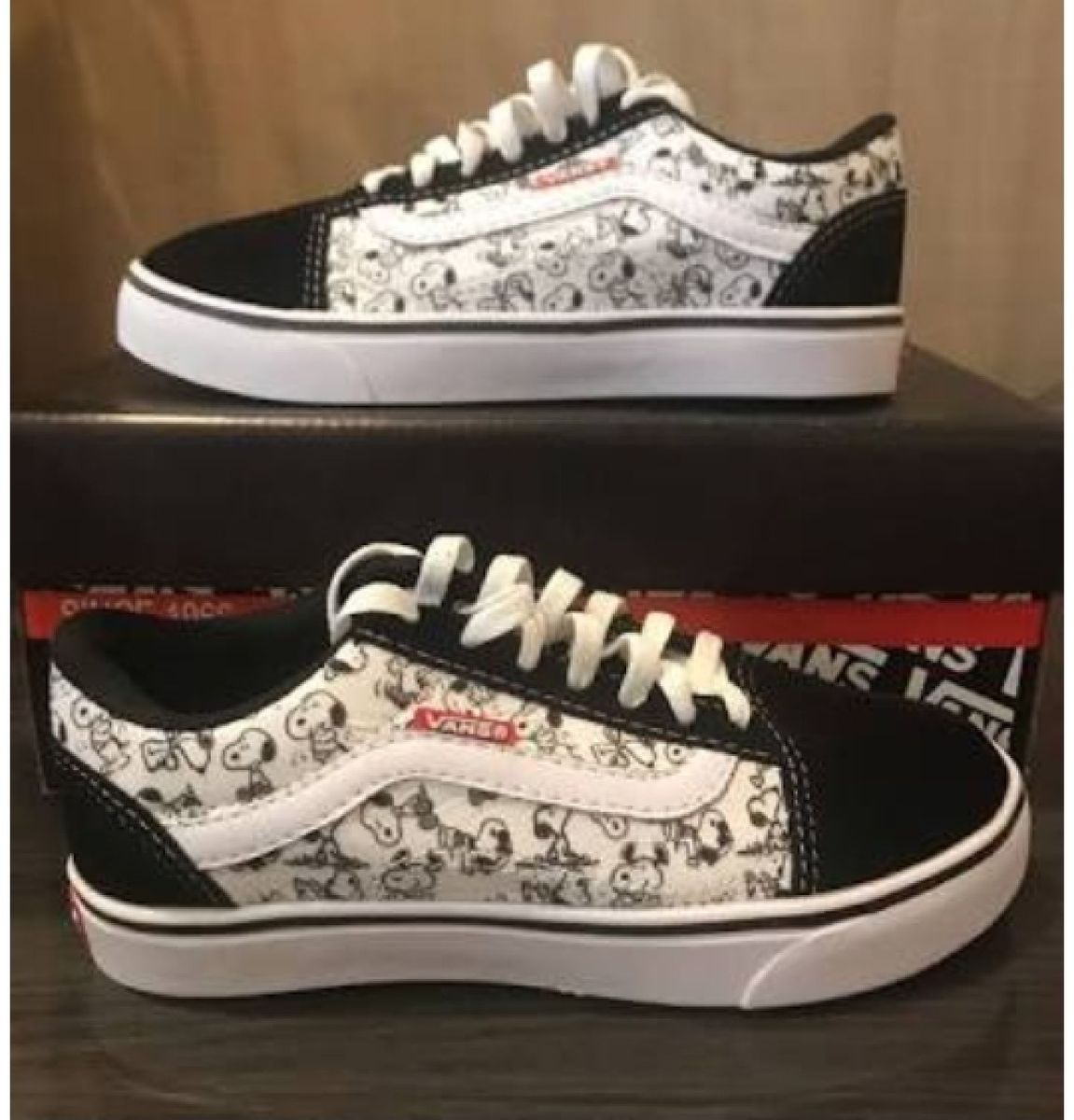 tenis vans snoopy preto