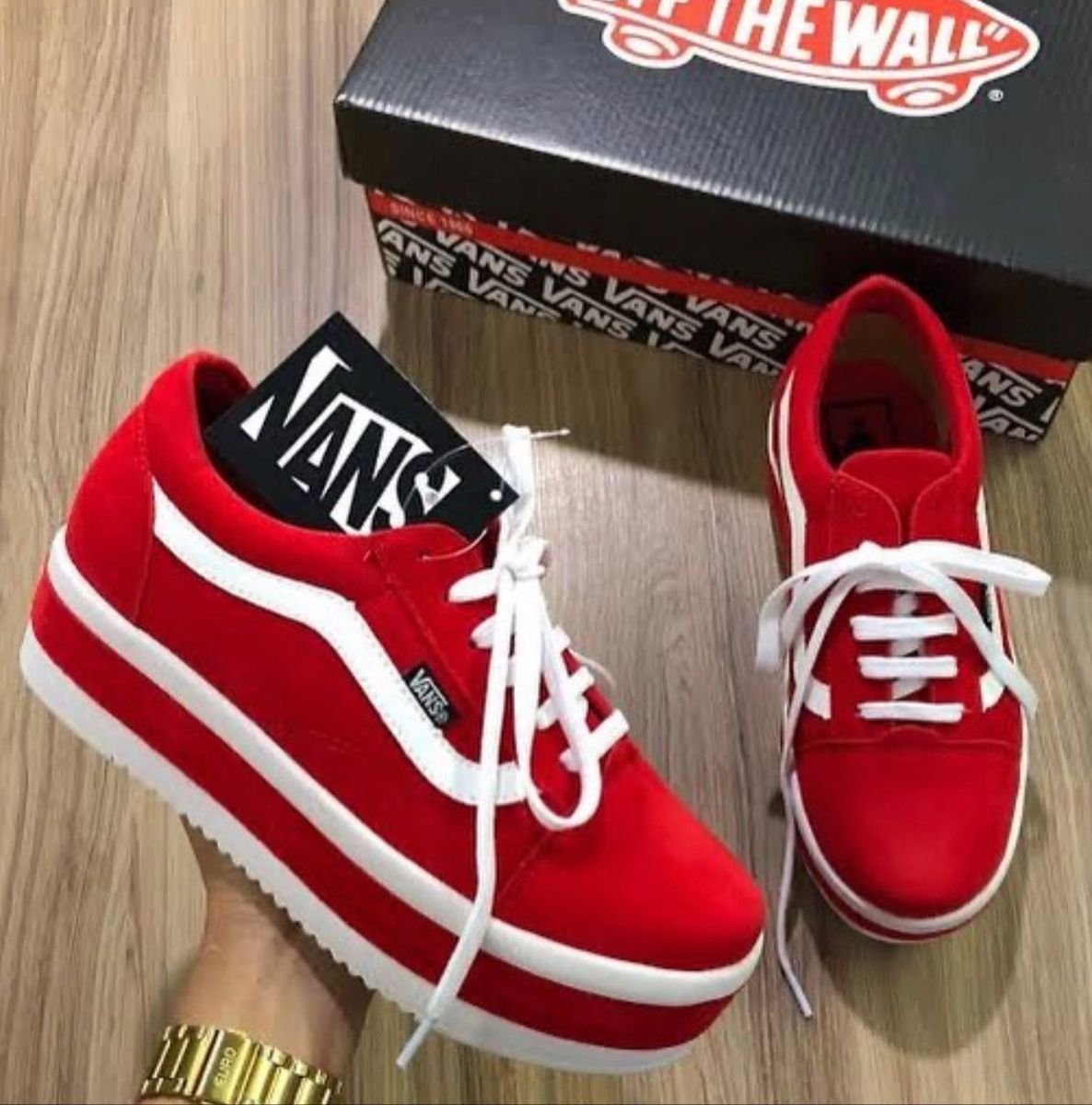 tenis vans feminino vermelho