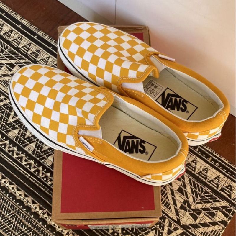 Tenis Vans Xadrez Amarelo Vans Usado 107035826 enjoei