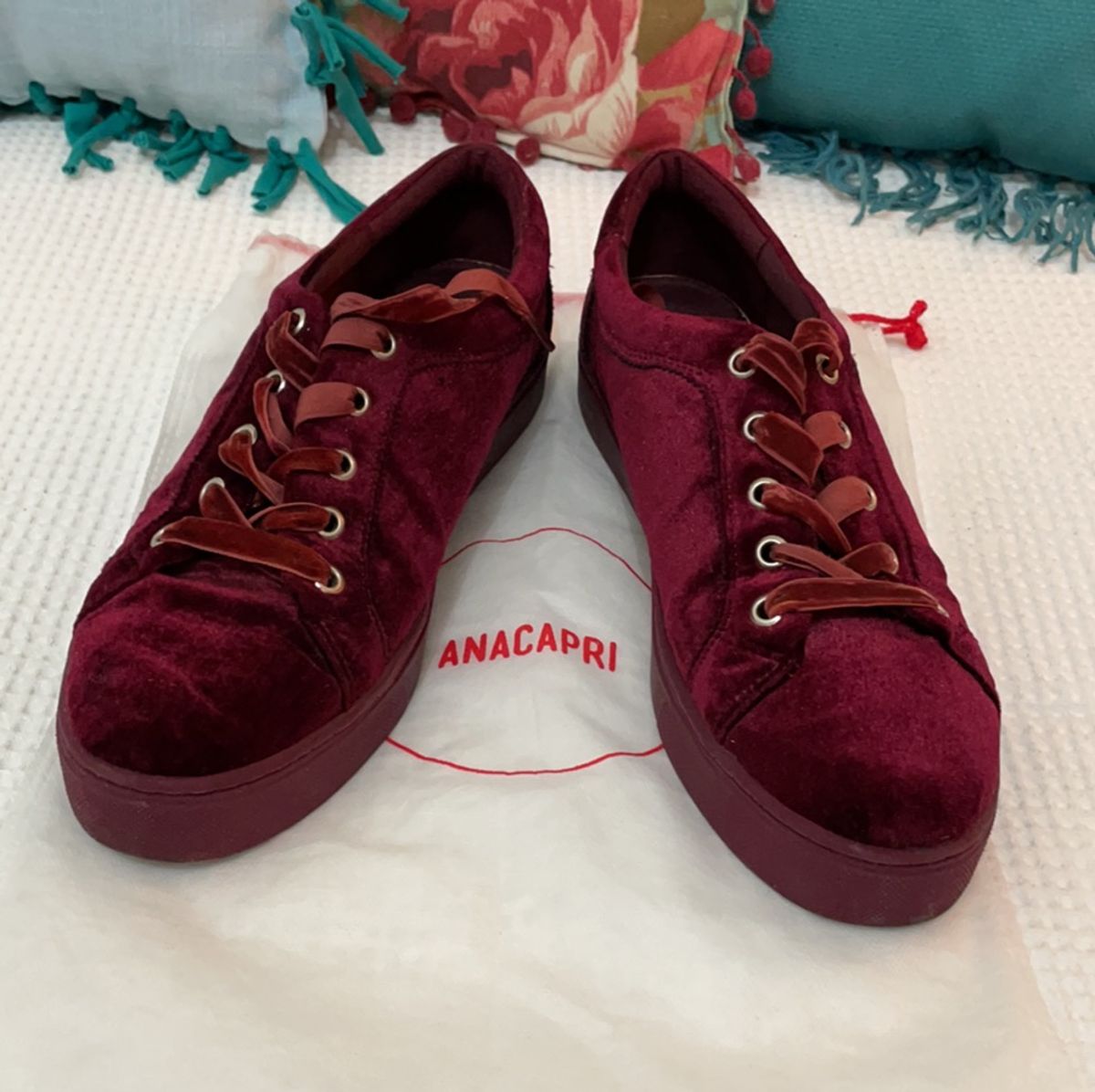 Tenis Veludo Marsala Anacapri Tênis Feminino Anacapri Usado 76291634