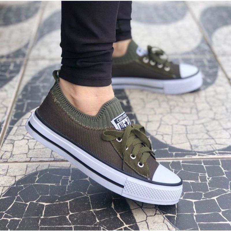 All star verde militare best sale