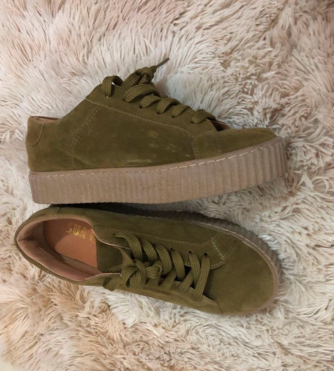 tenis puma verde militar feminino