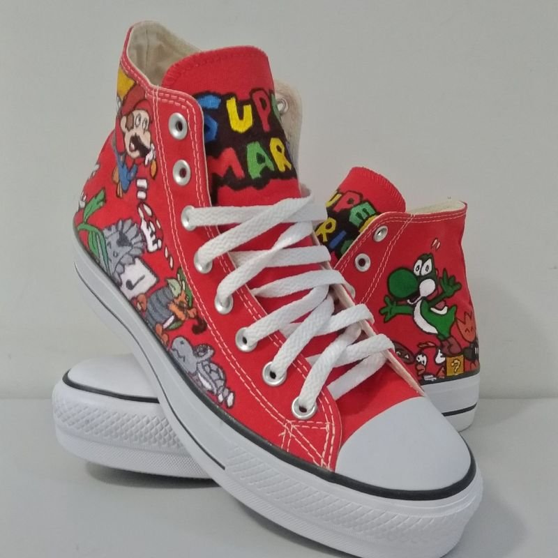 Tênis Converse All Star Infantil Masculino - BRANCO/VERMELHO - Andaraki