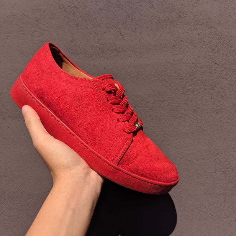 Sapato Vizzano Shoe Tenis Veludo Vinho Vizzano Tênis Vermelho De