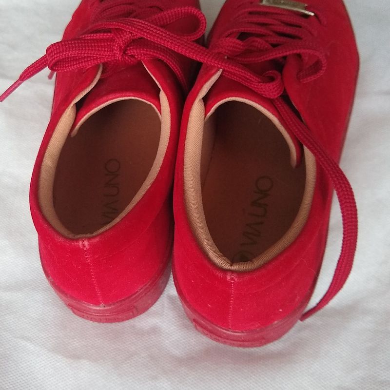 Tenis Vermelho Via Uno Nro 34 T nis Feminino Via Uno Usado