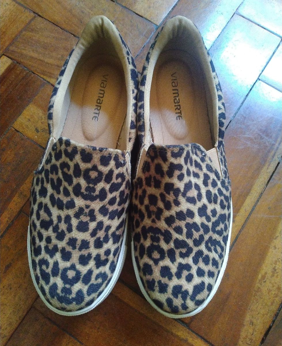 Slip on store oncinha via marte