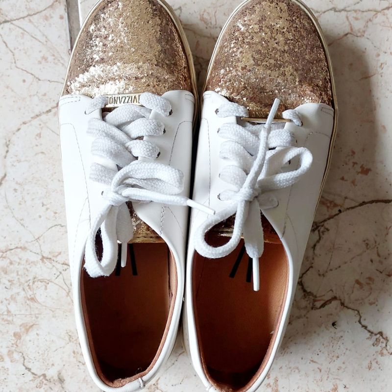 Tenis vizzano cheap glitter dourado