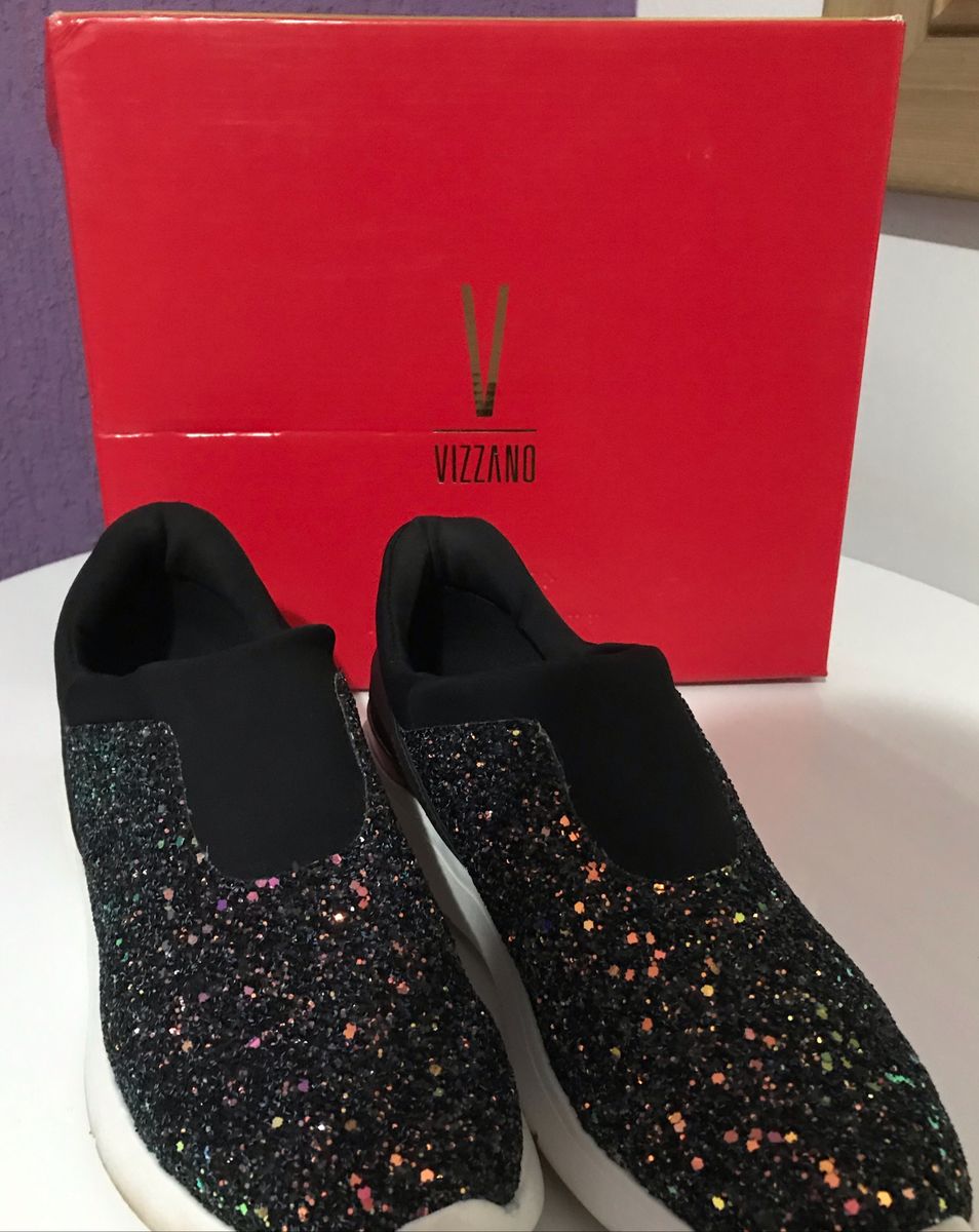 tenis vizzano glitter preto