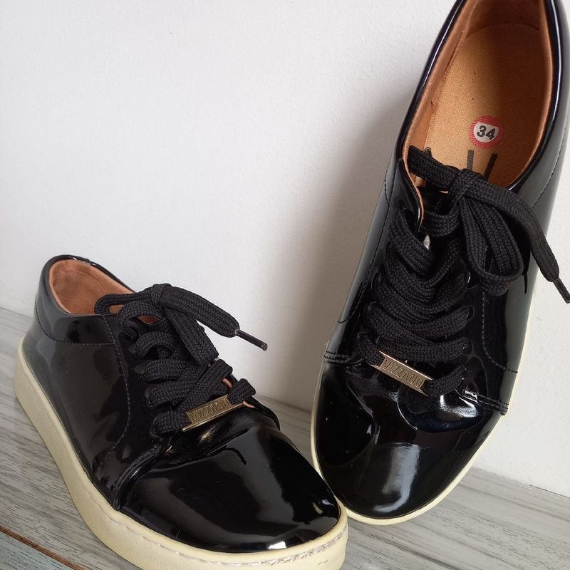 Tênis Vizzano Tenis Com Verniz Sapatilha Vizzano Verniz Bico Fino