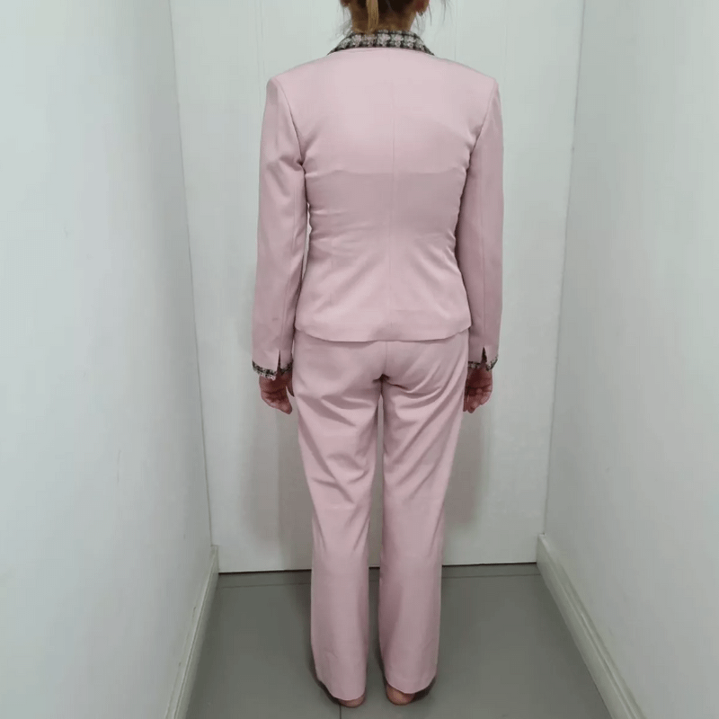 Terninho Terno Feminino Rosa Blazer Calça - Tam. 38