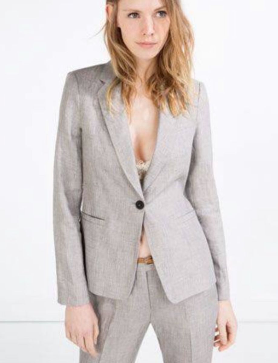 Terno Feminino Zara Cinza | Terno Feminino Zara Usado 53689232 | enjoei