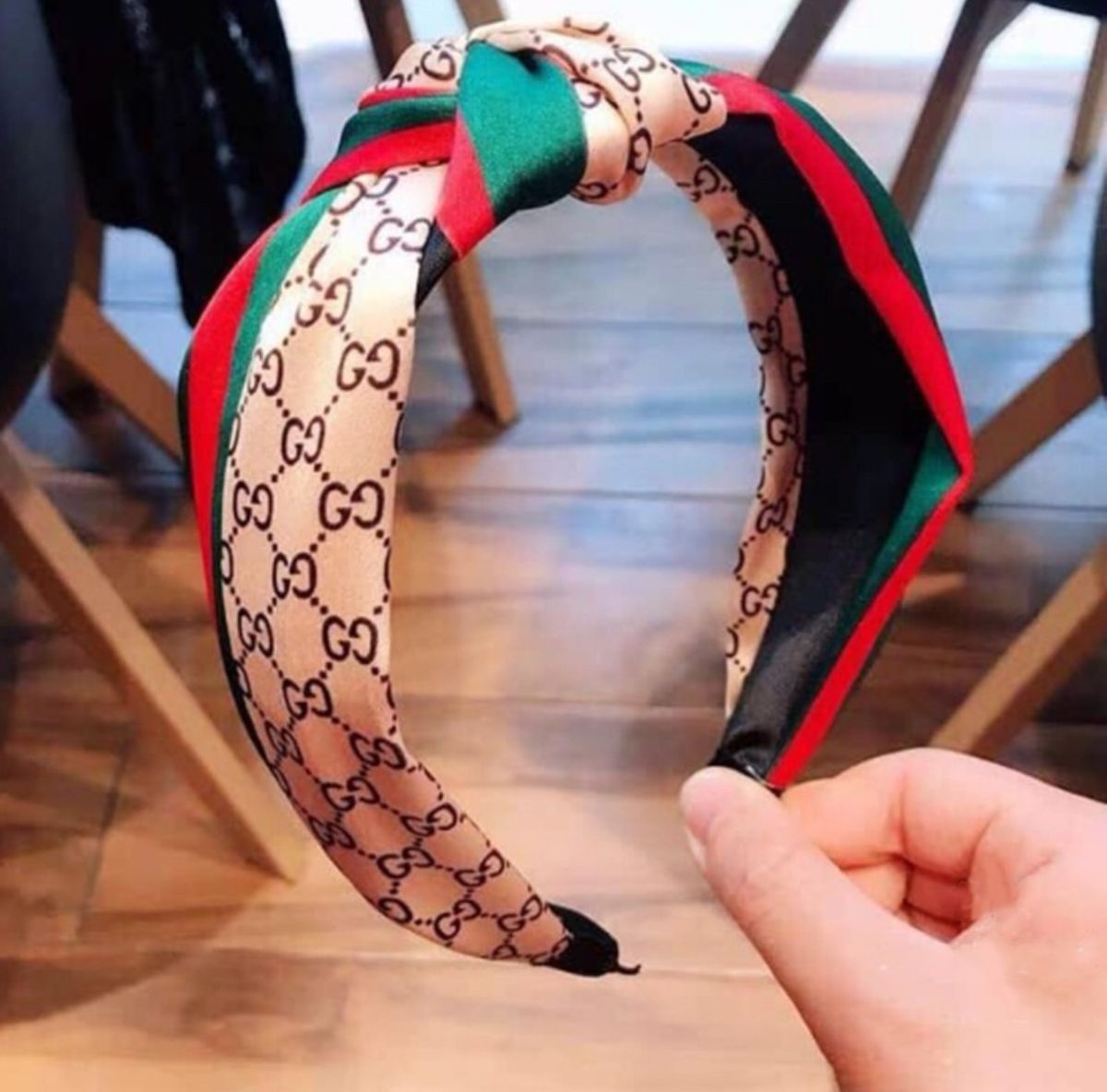 Tiara Nó Gucci ( Inspired) Bege ( Caqui ) Pronta Entrega Produto p