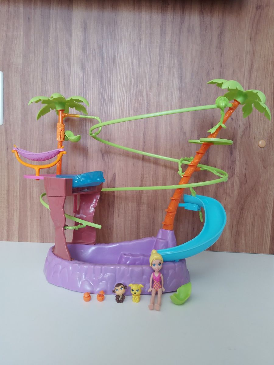 Tirolesa de Polly Pocket Acompanha Uma Boneca e V rios Acess rios Brinquedo para Beb s Mattel Usado 93131969 enjoei