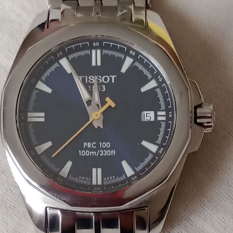 Tissot Prc 100 Autoquartz Black Dial Yellow Seconds Hand