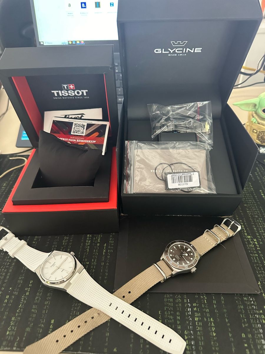 Tissot Prx All White 40 Mm Quartz Glycine Sub Combat 36 Mm Autom tico Gl0038 Muito Bonitos Rel gio Masculino Tissot E Glycine Usado 96128258