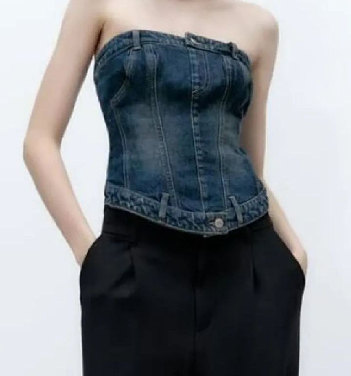 Top Jeans Zara, Blusa Feminina Zara Nunca Usado 84725761
