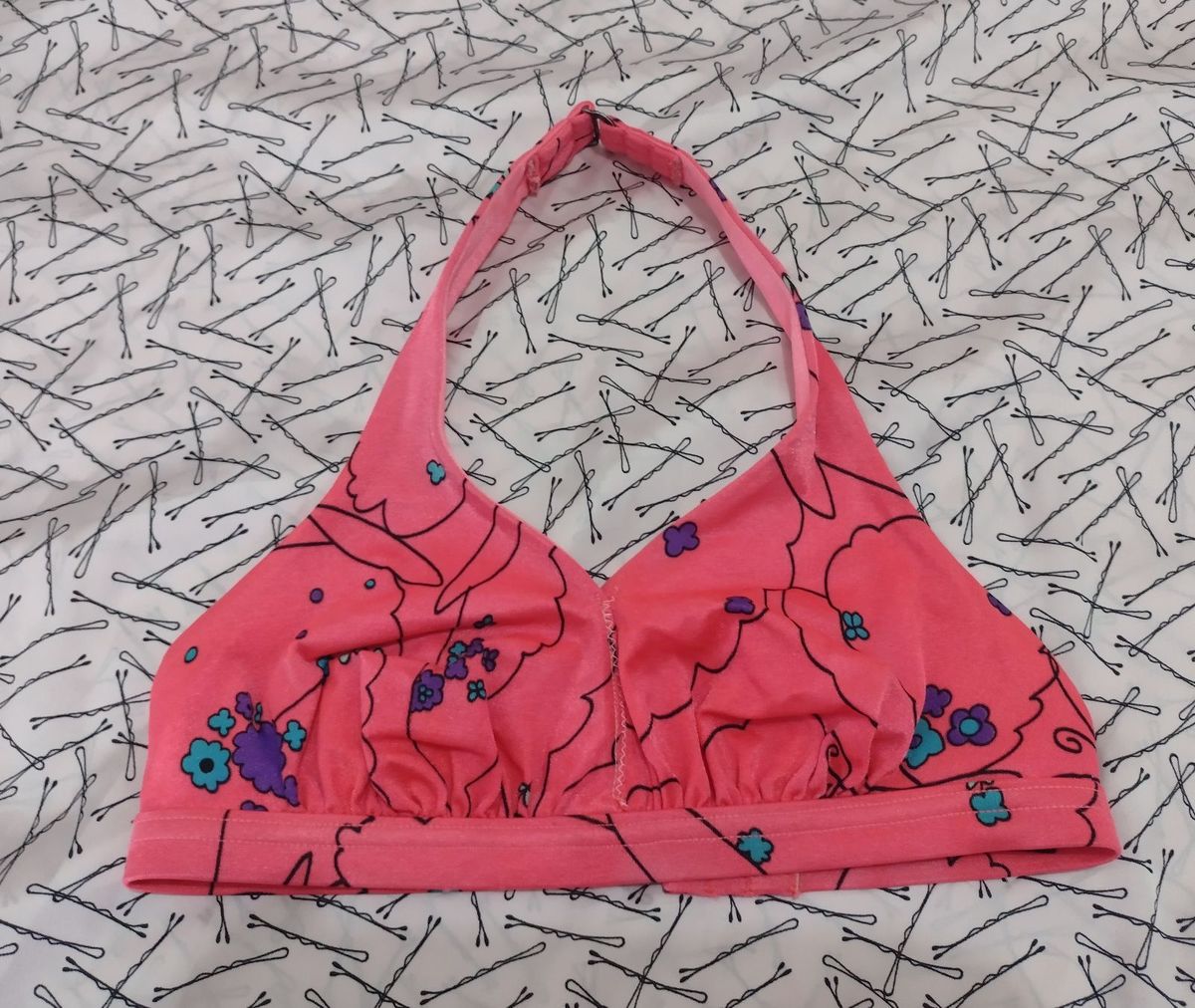 Top Biquíni Vintage Anos 90 Rosa Neon | Moda Praia Feminina Usado ...