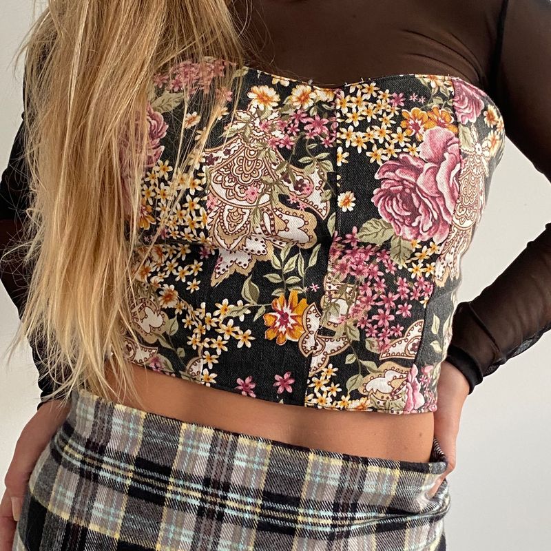 Corset Rosa | Blusa Feminina Nunca Usado 87092091 | enjoei