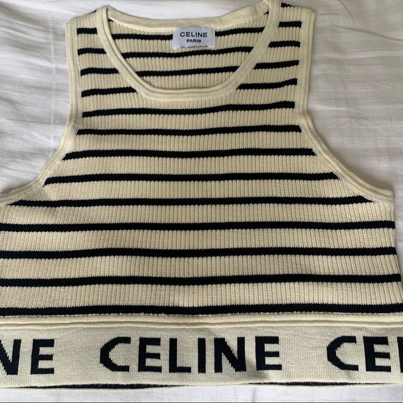 Celine Striped Sports Bra