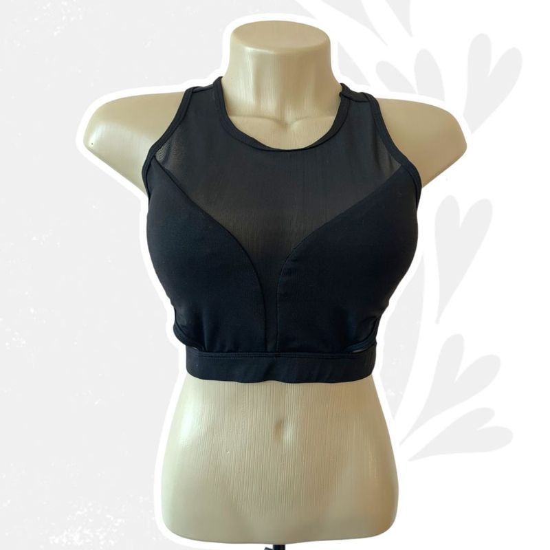 Top Cropped Fitness Preto