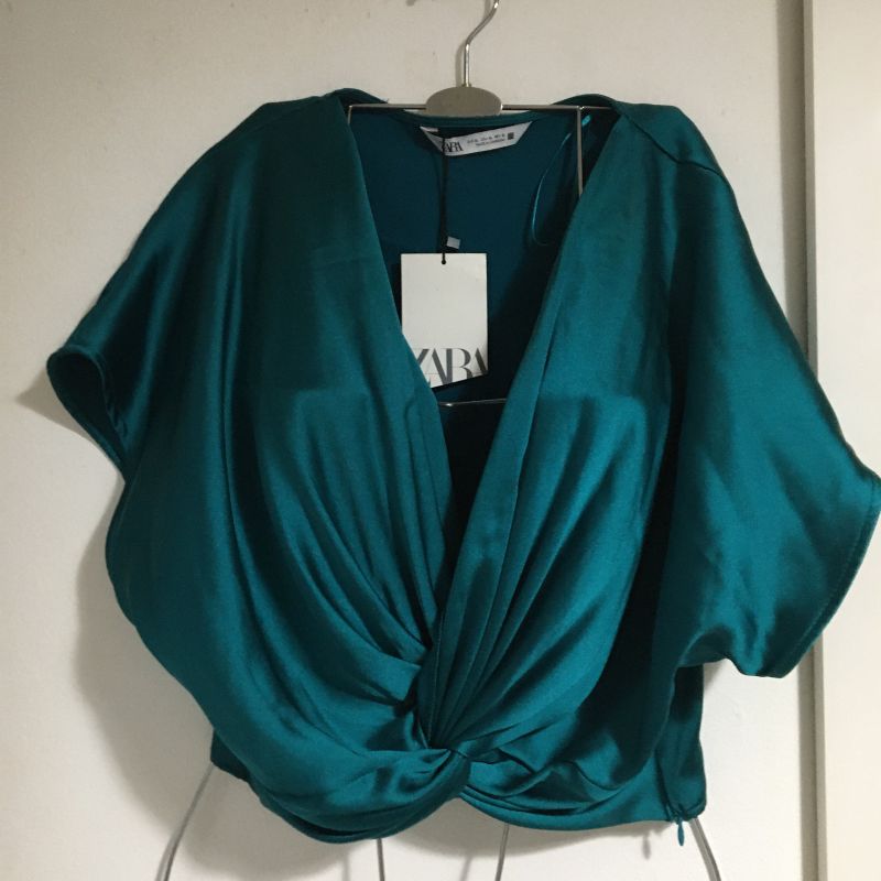 Top Cropped Verde Linho Zara, Blusa Feminina Zara Nunca Usado 84537471