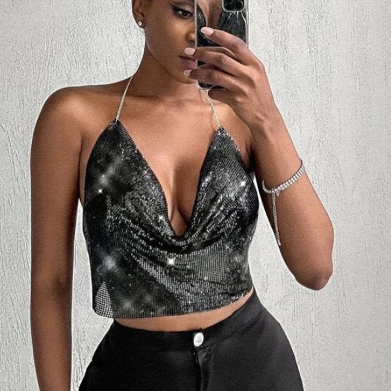 Top Malha Metálica Preto Shein Nunca Usado 109122414 enjoei