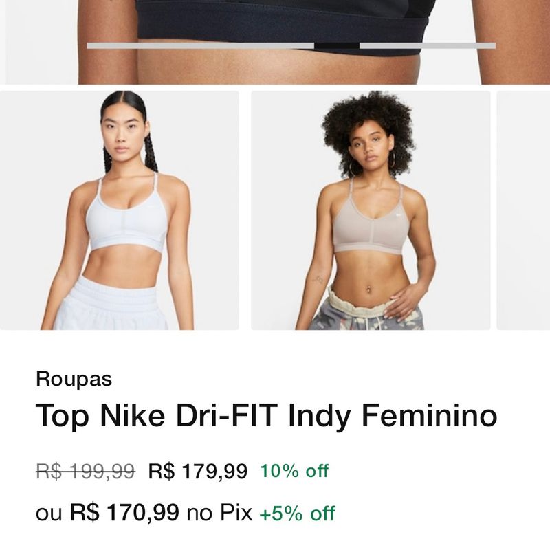 Top Nike Dri-fit Indy Feminino