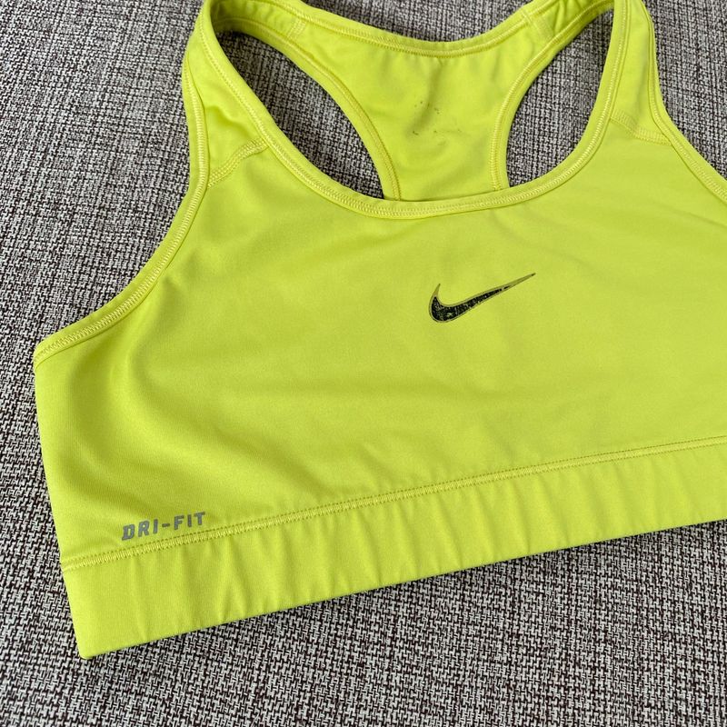 Nike neon cheap crop top