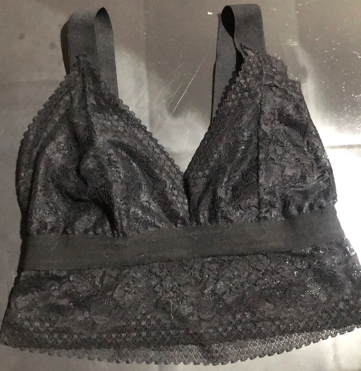 Top sem Bojo em Renda Lasso Preto Alça Larga, Lingerie Feminina Lasso  Usado 96865793