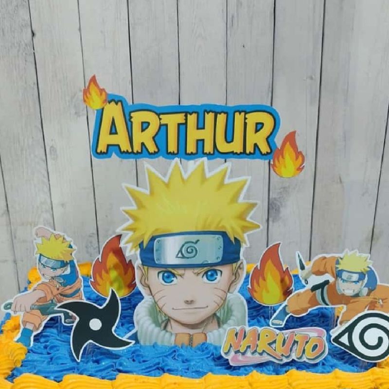 Topo de bolo Naruto, topper para bolo Naruto.