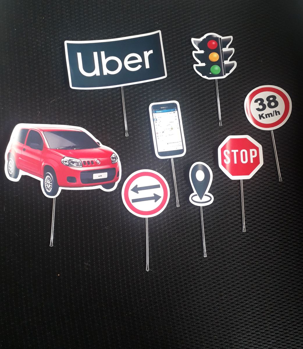 Topo Topper de Bolo Personalizado Uber | Item de Papelaria Nunca Usado ...