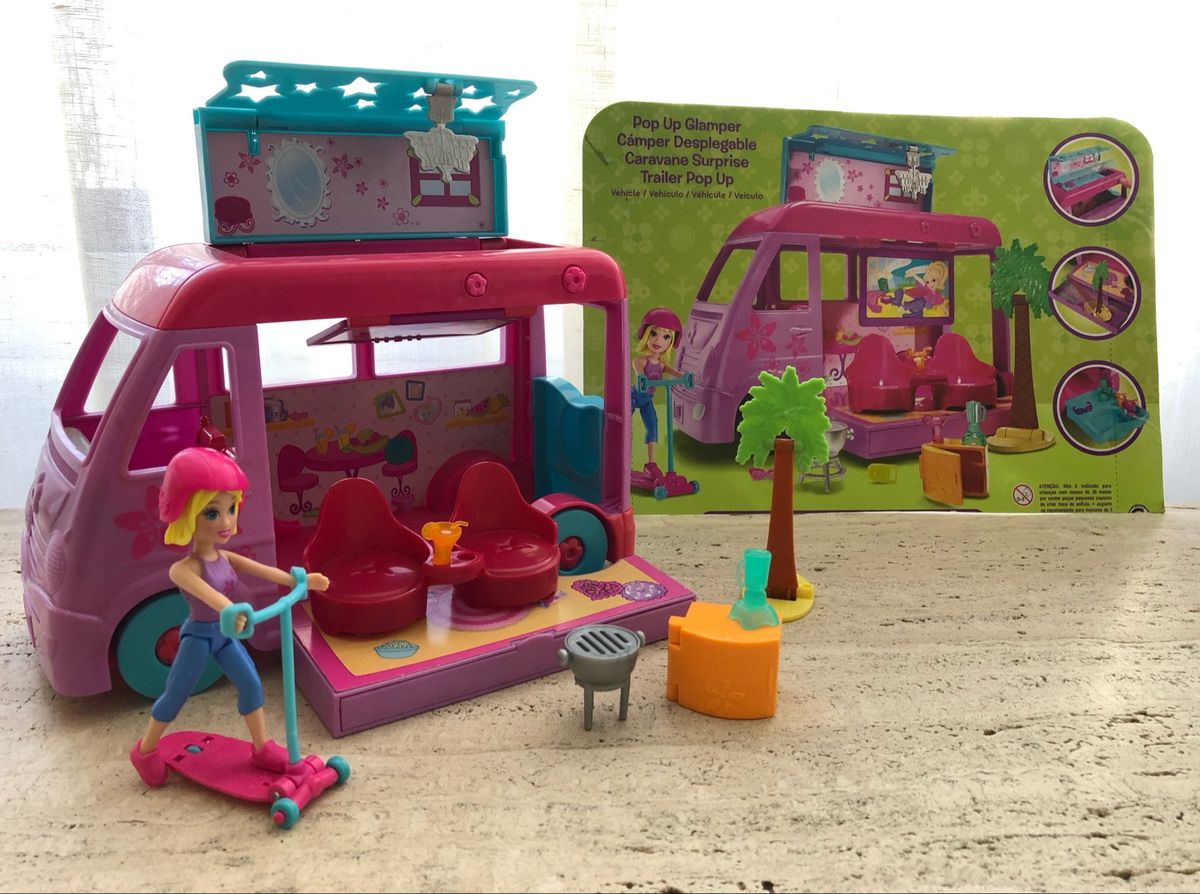 Polly Pocket - Playsets Antigo Completo - Trailler Pop Up Glamper Vehicle e  Pop Up Destinations, Brinquedo Mattel Usado 82983707