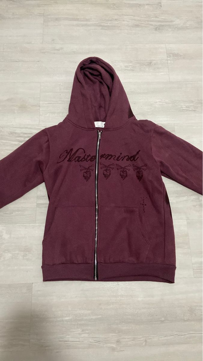 Travis Scott Cactus Jack X Mastermind Japan Skull Zip Up Hoodie Washed ...