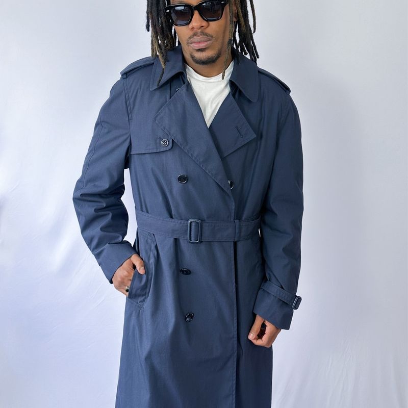 Trench Coat Azul Marinho | Usado 103973603 | enjoei