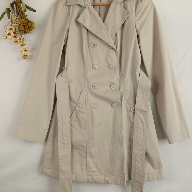Trench Coat Hering Bege Casaco Feminino Hering Usado 90458202 enjoei
