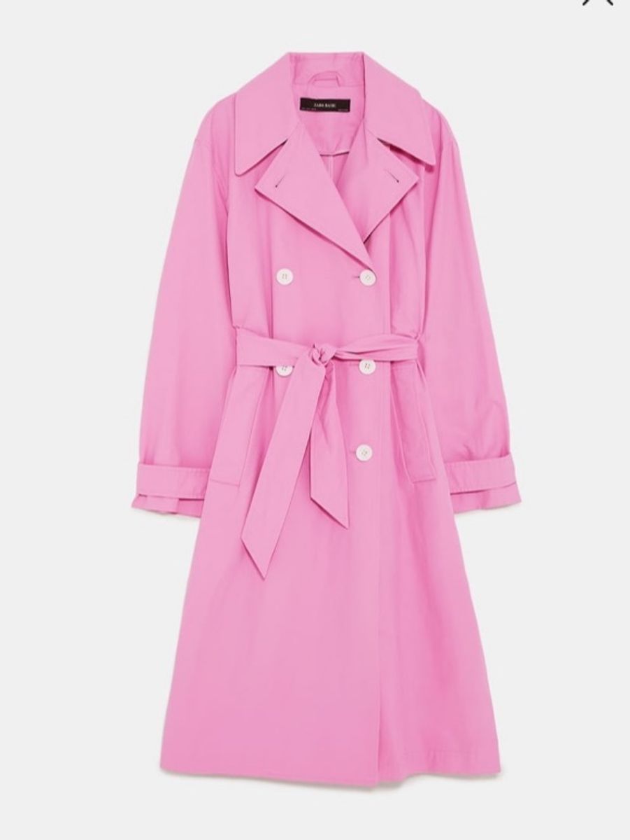 Trench Coat Zara Pink Casaco Feminino Zara Nunca Usado 34583255 enjoei