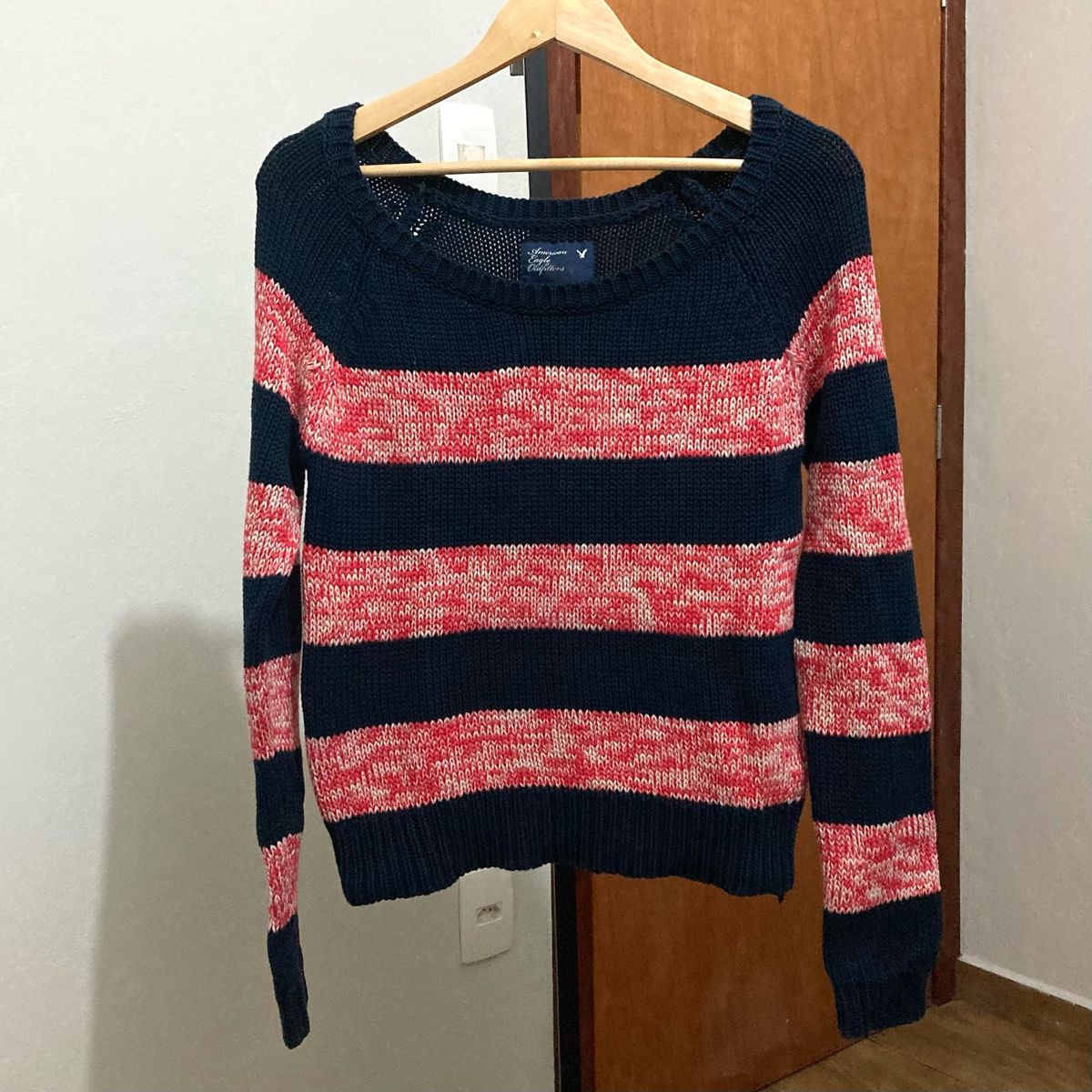 Pull Femme American Eagle – Tricot Câble Fuchsia – Taille M – Tissage Ouvert