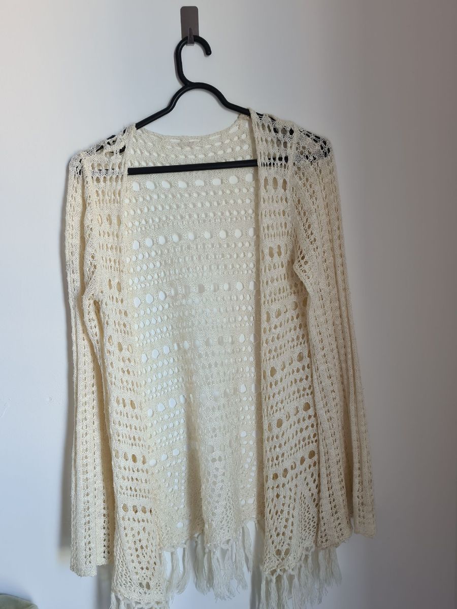 Tricot Vazado Nude Casaco Feminino Usado Enjoei