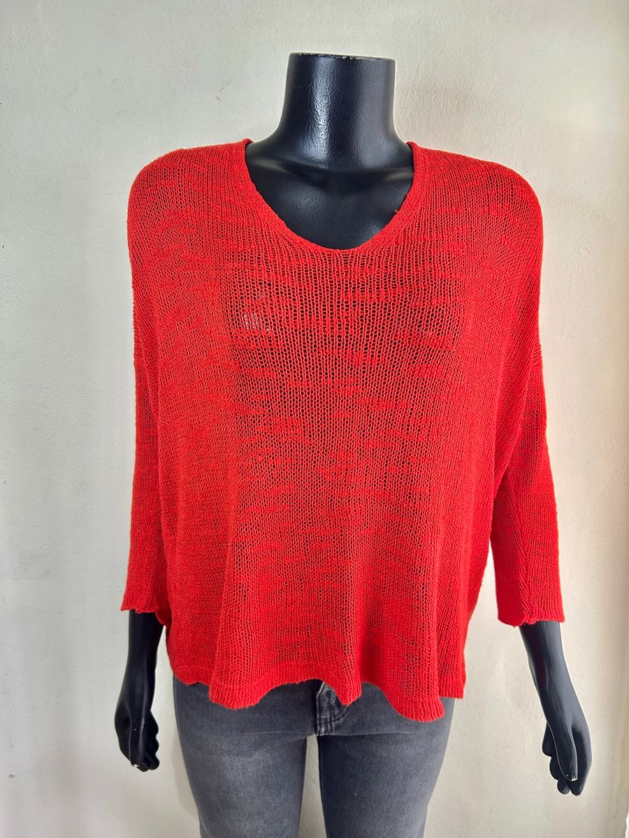 Blusa Zara Knit Frente Única Tricot Branca P - Rehabita Brechó