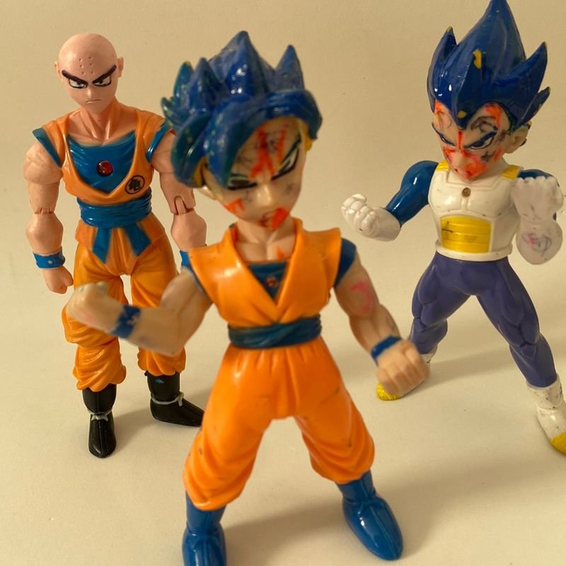 Review dos bonecos Goku e Vegeta Super Saiyajin 3 (alavanquinha