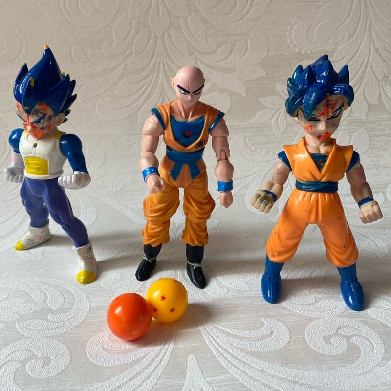 Review dos bonecos Goku e Vegeta Super Saiyajin 3 (alavanquinha