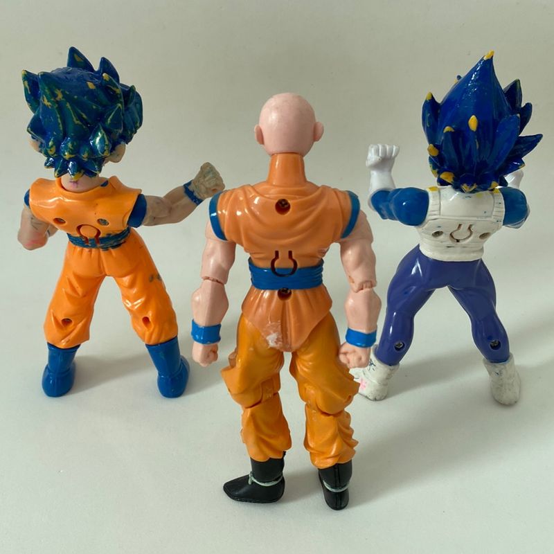 Kit 3 Bonecos Dragon Ball Z Goku Ssj, Goku Ssj Blue E Vegeta