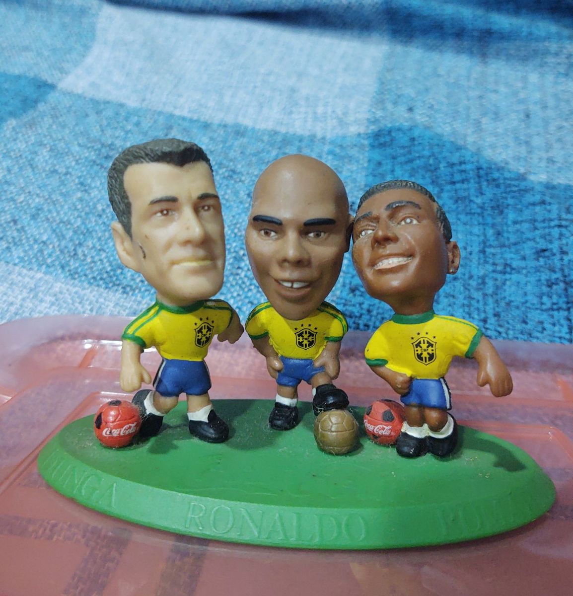 Coca Cola SoccerStarz Brazil Big Heads Corinthian Figures Dunga Ronaldo  Romario