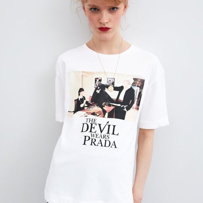 Tshirt Devil Wears Prada | Blusa Feminina Zara Usado 68909963 | enjoei