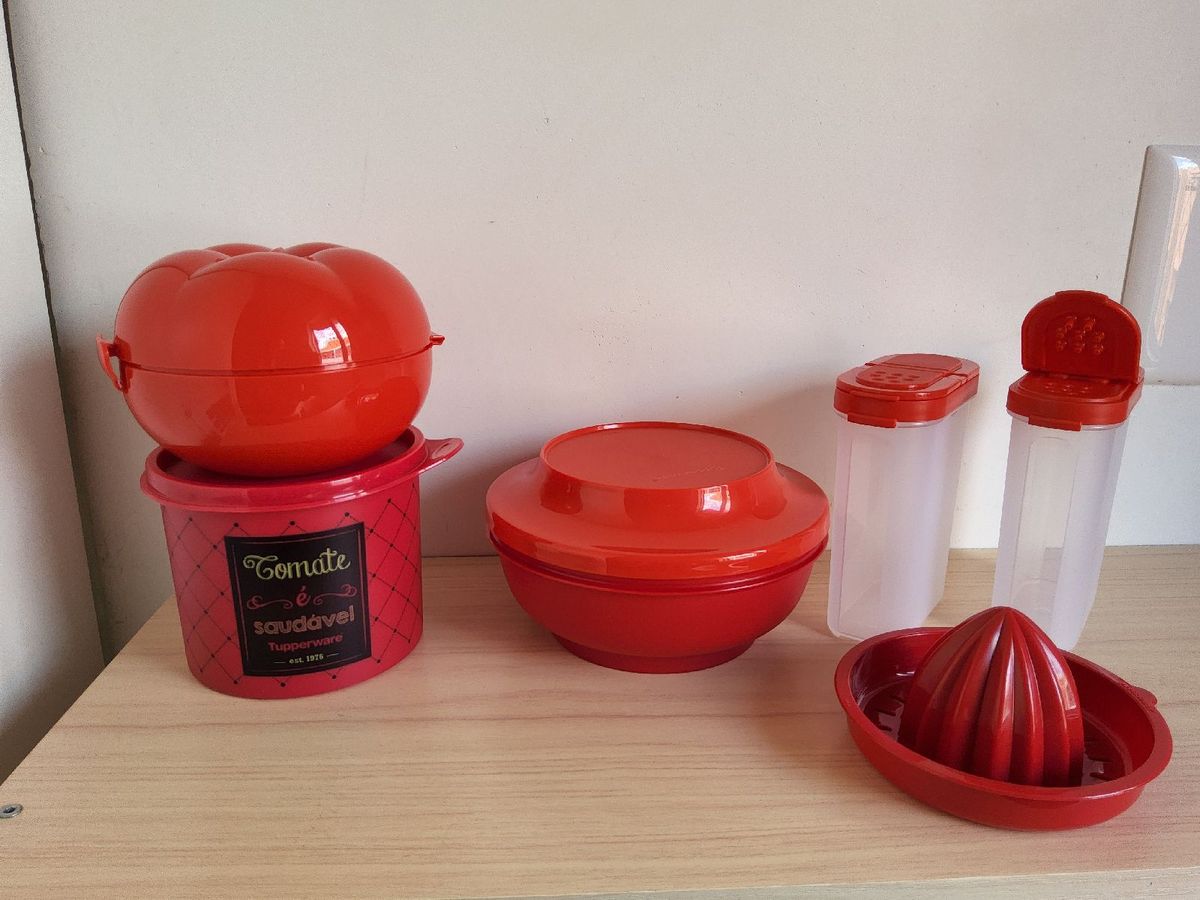 Tupperware Kit Vermelho Tomate | Móvel de Cozinha Tupperware Nunca ...