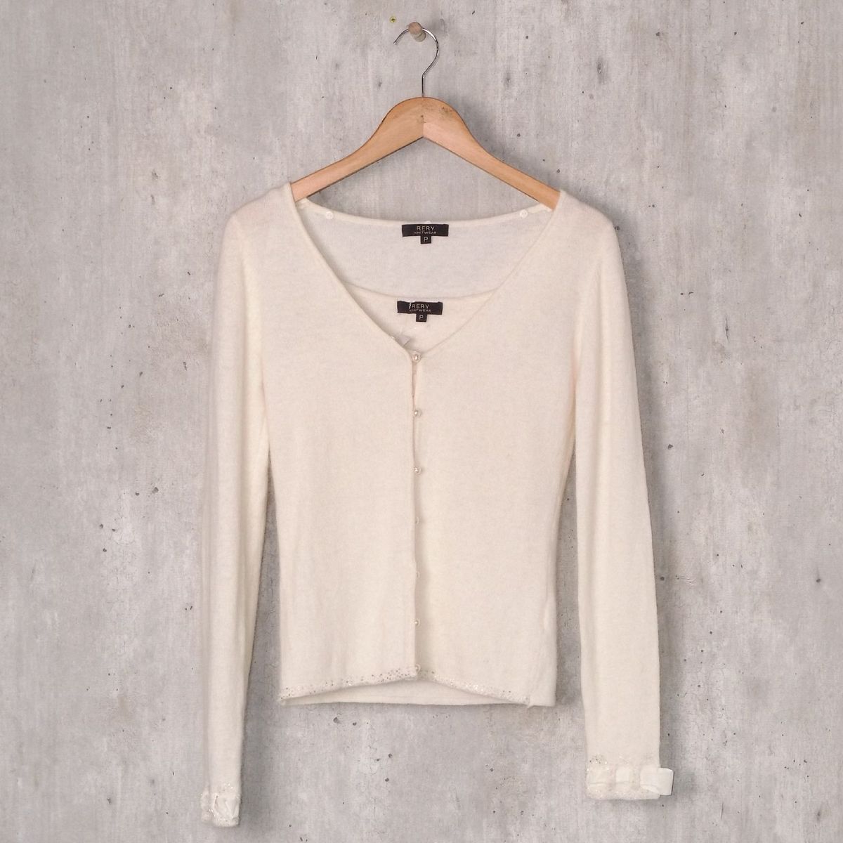twin set off white bordada rery knitwear - casaquinhos rery knitwear